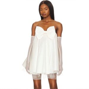 For Love & Lemons Clara Bow Mini Dress in White New With Tags